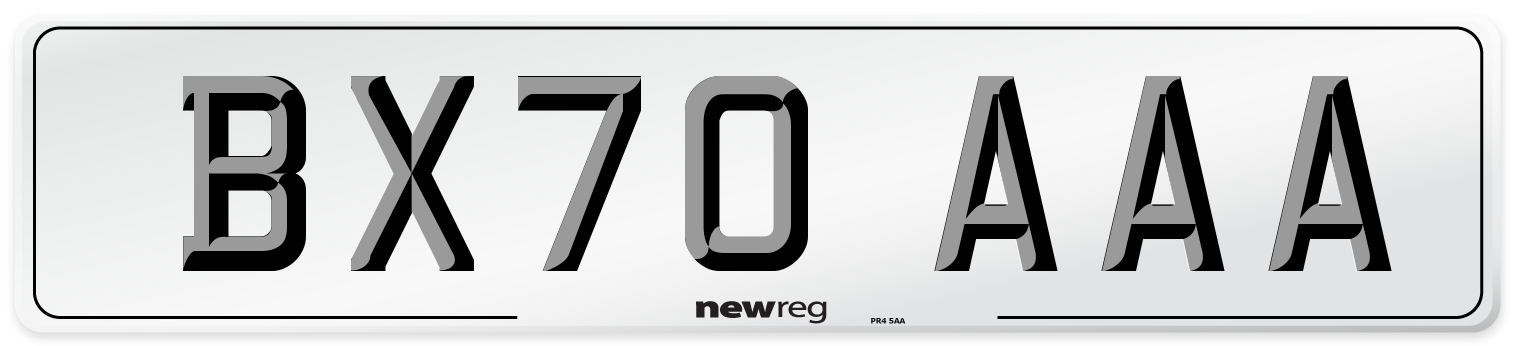BX70 AAA Number Plate from New Reg